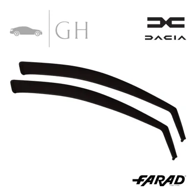 FARAD - SET 2 DEFLETTORI ARIA ANTIVENTO / ANTIPIOGGIA FUME&#39; DACIA DUSTER 2019 - 1-14.196M