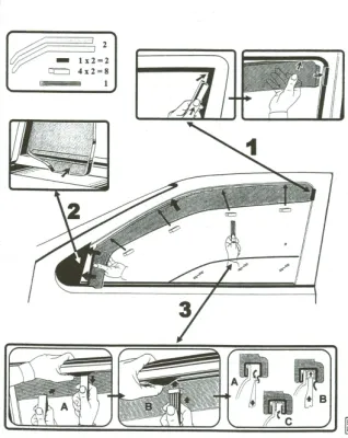FARAD - SET 4 DEFLETTORI ARIA ANTIVENTO / ANTIPIOGGIA FUME' FIAT MULTIPLA 2006 - 1-16.028