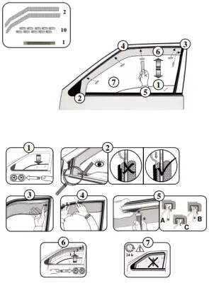 FARAD - SET 4 DEFLETTORI ARIA ANTIVENTO / ANTIPIOGGIA FUME' HONDA CR-V (IV) 2015 - 1-17.035