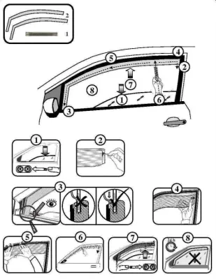 FARAD - SET 2 DEFLETTORI ARIA ANTIVENTO / ANTIPIOGGIA FUME' VW UP 2015 (5 PORTE) - 1-12.600