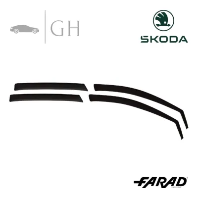 FARAD - SET 4 DEFLETTORI ARIA ANTIVENTO / ANTIPIOGGIA FUME&#39; SKODA KAROQ 2018 - 1-17.046