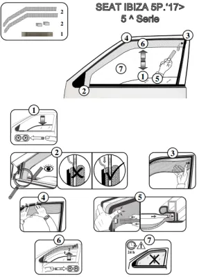FARAD - SET 4 DEFLETTORI ARIA ANTIVENTO / ANTIPIOGGIA FUME' SEAT IBIZA (V) 2019 - 1-16.026