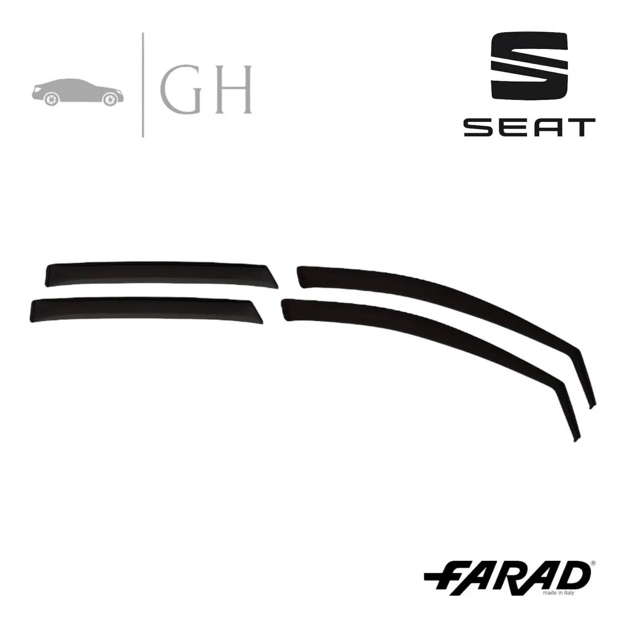 FARAD - SET 4 DEFLETTORI ARIA ANTIVENTO / ANTIPIOGGIA FUME&#39; SEAT LEON (IV) 2022 - 1-16.096