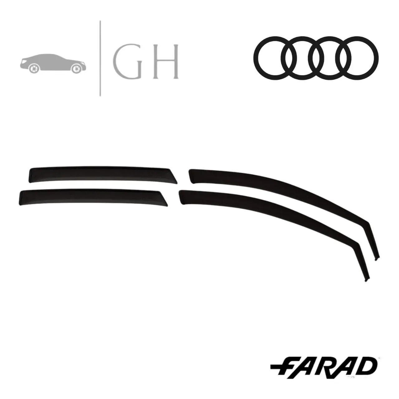 FARAD - SET 4 DEFLETTORI ARIA ANTIVENTO / ANTIPIOGGIA FUME&#39; AUDI A5 B10 2025 - 1-16.141