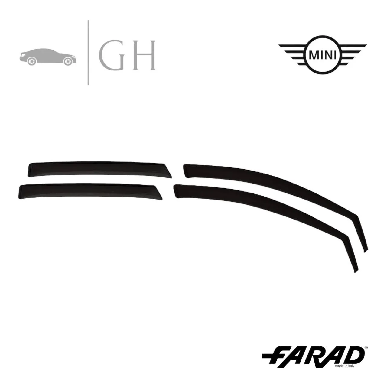 FARAD - SET 4 DEFLETTORI ARIA ANTIVENTO / ANTIPIOGGIA FUME&#39; MINI COUNTRYMAN 2024 - 1-16.132