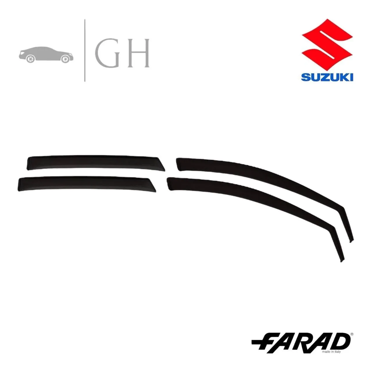 FARAD - SET 4 DEFLETTORI ARIA ANTIVENTO / ANTIPIOGGIA FUME&#39; SUZUKI IGNIS 2018 - 1-16.004