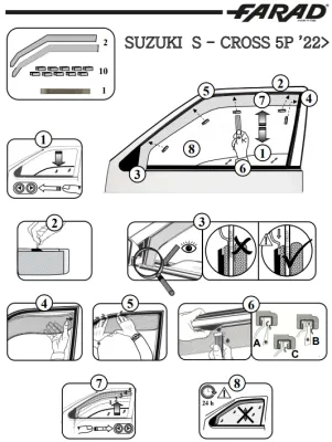 FARAD - SET 4 DEFLETTORI ARIA ANTIVENTO / ANTIPIOGGIA FUME' SUZUKI S-CROSS 2024 - 1-17.071