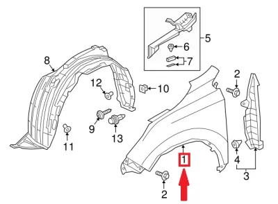 PARAFANGO ANTERIORE SINISTRO HONDA CR-V (V) 2020 - 60261TLAA00ZZ