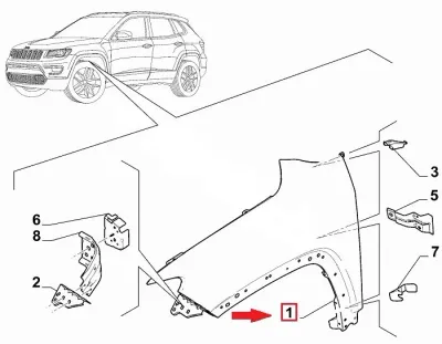 PARAFANGO ANTERIORE SINISTRO JEEP COMPASS (III) 2019 - 52151853