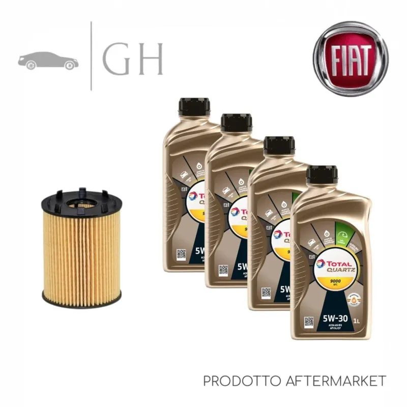 ECONOMY - KIT TAGLIANDO FILTRO OLIO + 4 LT OLIO 5W30 FIAT 500X 334 1.3 MJT 95 CV