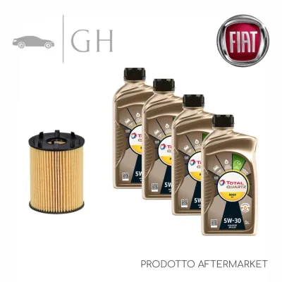 ECONOMY - KIT TAGLIANDO FILTRO OLIO + 4 LT OLIO 5W30 FIAT 500X 334 1.3 MJT 95 CV