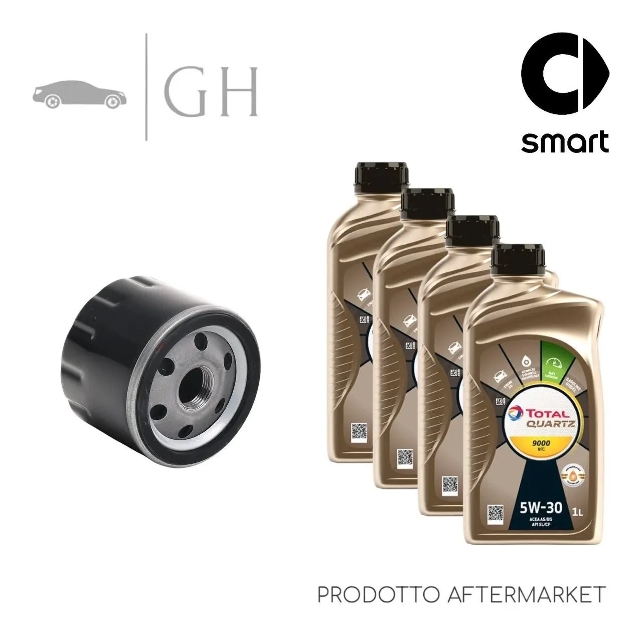 ECONOMY - KIT TAGLIANDO FILTRO OLIO + 4 LT OLIO 5W30 SMART FORFOUR 453 1.0 BENZ.