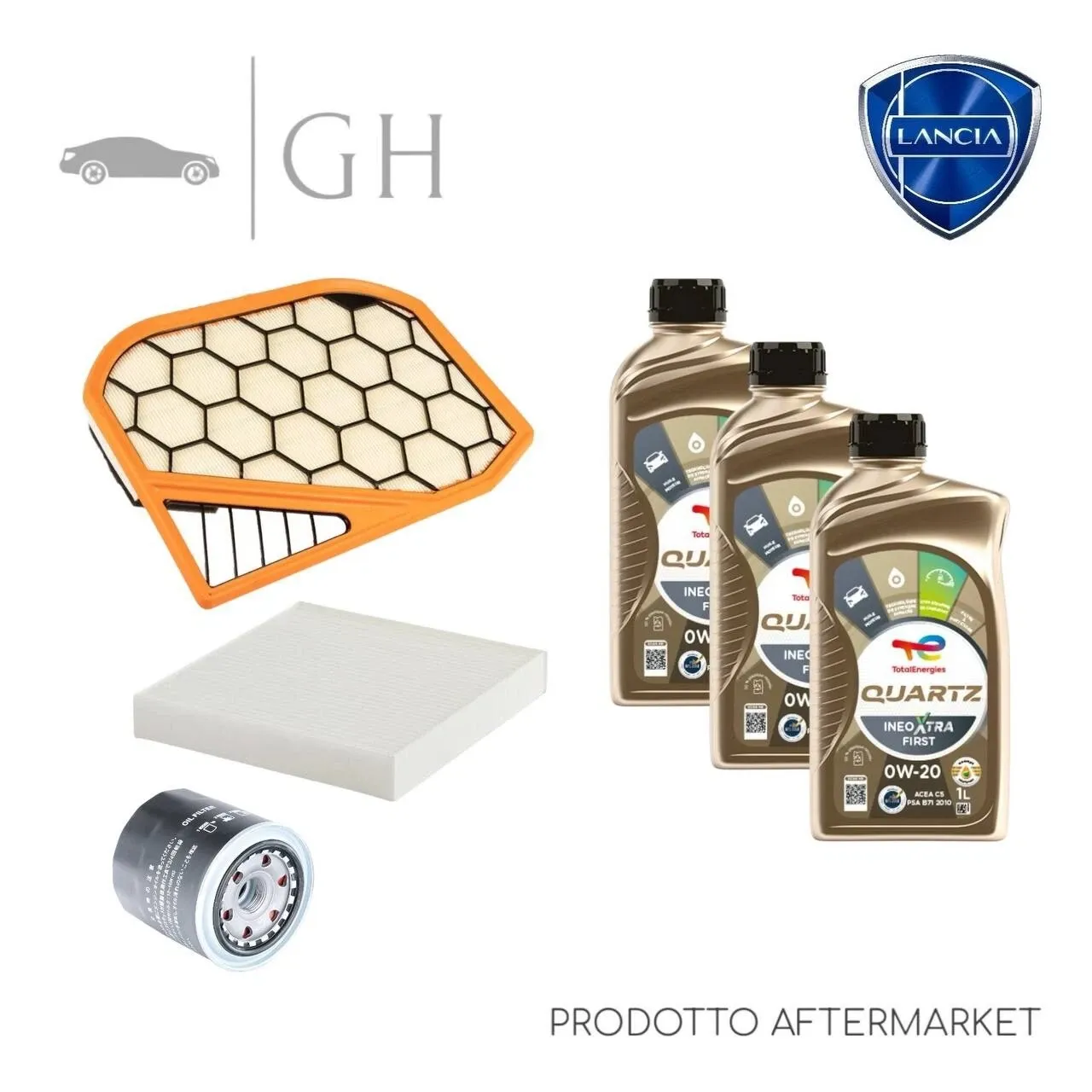 ECONOMY - KIT TAGLIANDO 3 FILTRI + 3 LT OLIO 0W20 LANCIA YPSILON 1.0 HYBRID 69CV