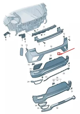 PARAURTI POST. INFERIORE VOLKSWAGEN T-ROC 2019 - 2GA807434Q9B9