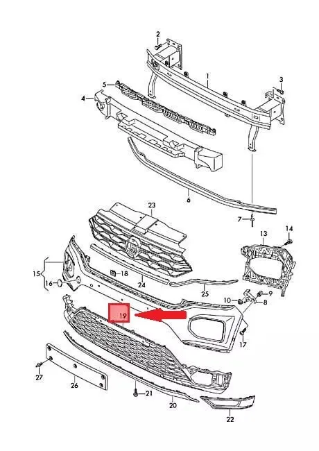 PARAURTI ANT. INFERIORE VOLKSWAGEN T-ROC 2018 - 2GA805903D9B9