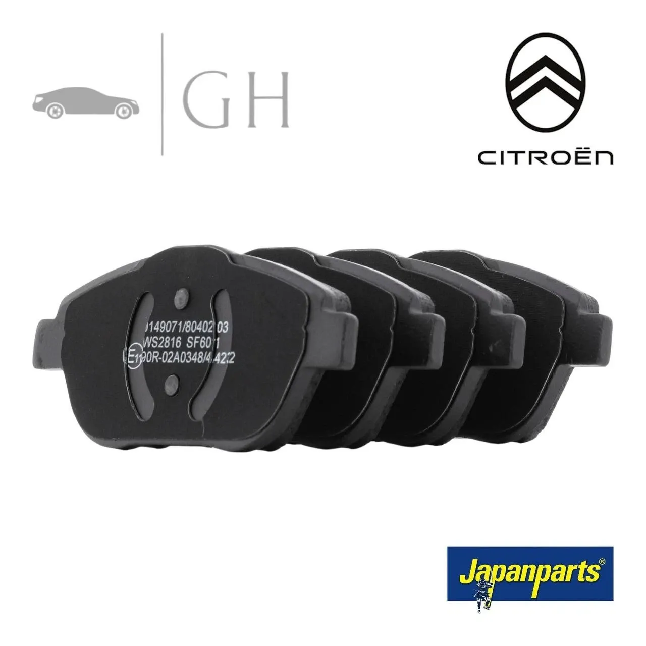 JAPANPARTS - KIT PASTIGLIE / PATTINI / PASTICCHE FRENO ANT CITROEN C3 (III) - PA0608AF