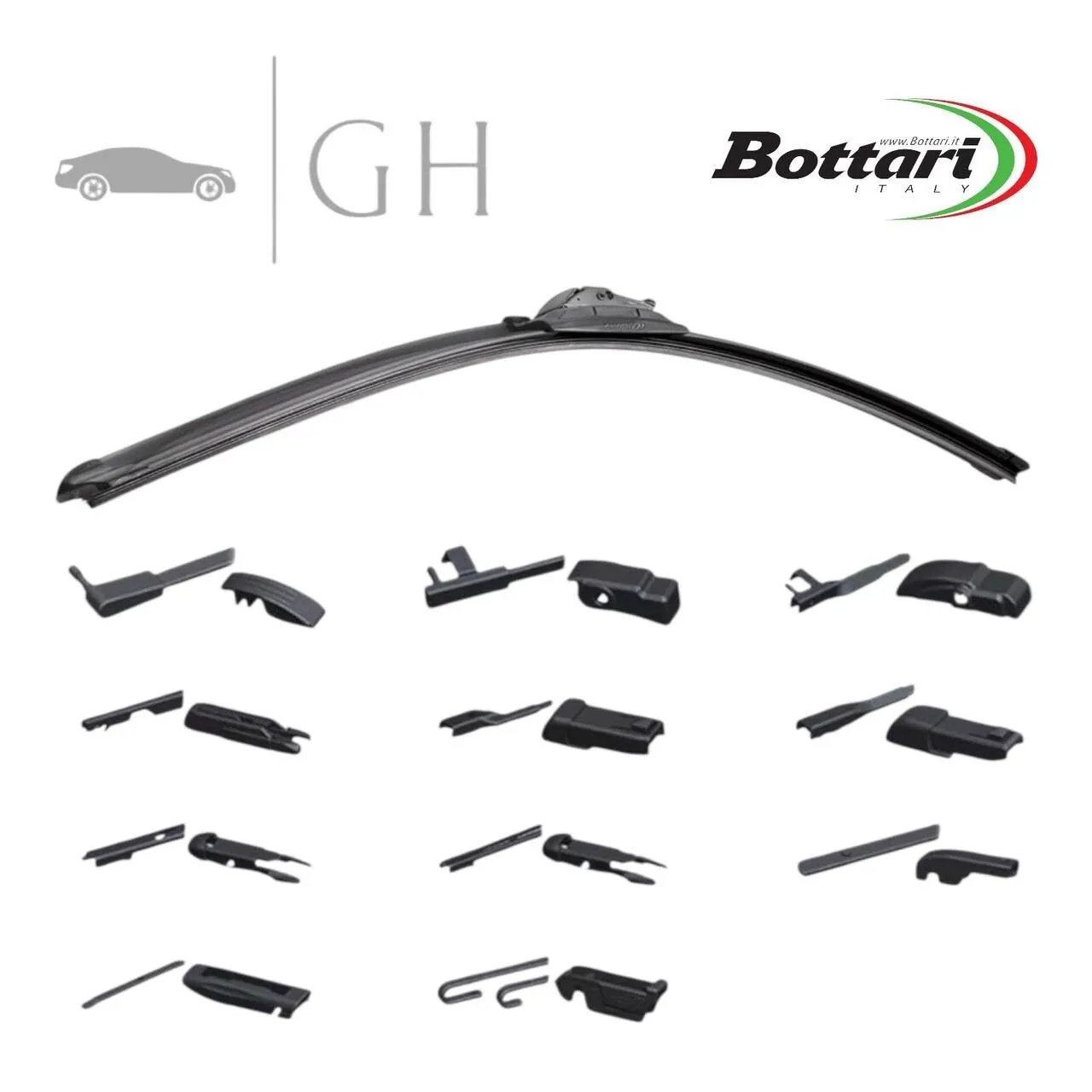 BOTTARI - SPAZZOLA TERGICRISTALLO IN GOMMA ANT. UNIVERSALE 38 CM (MULTIATTACCO)