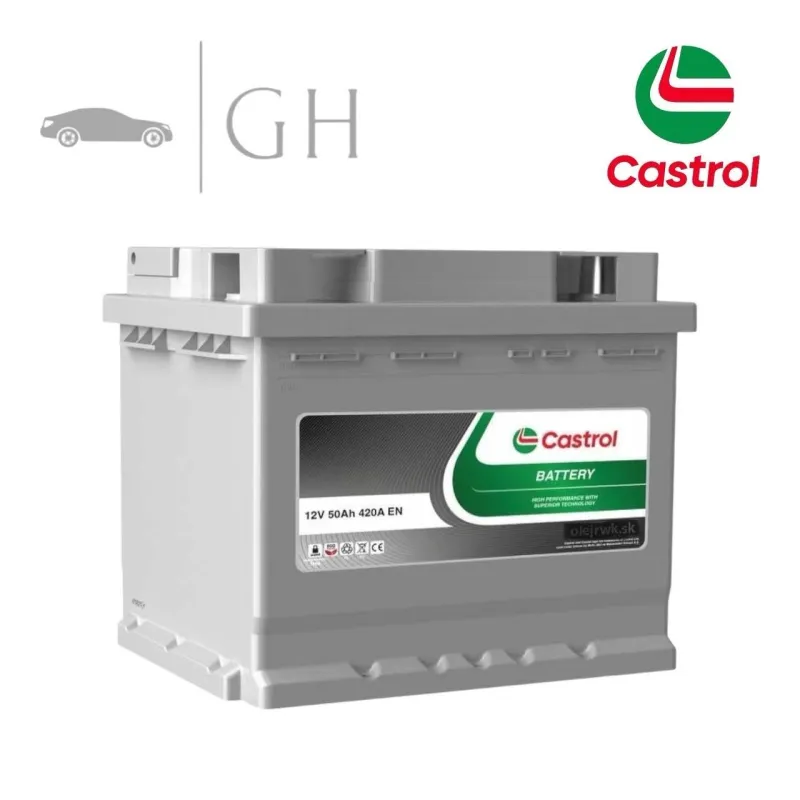 CASTROL - BATTERIA PER AUTO 50AH 420A / 12V / POSITIVO A DESTRA (+DX)