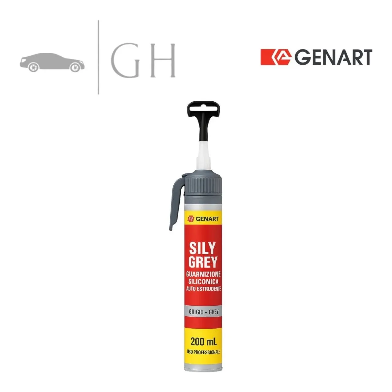 GENART - PASTA SILICONICA / SILICONE GRIGIA CON DOSATORE PER GUARNIZIONI MOTORI