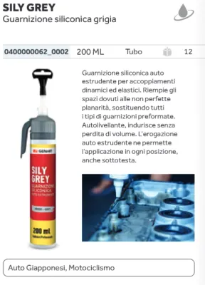 GENART - PASTA SILICONICA / SILICONE GRIGIA CON DOSATORE PER GUARNIZIONI MOTORI