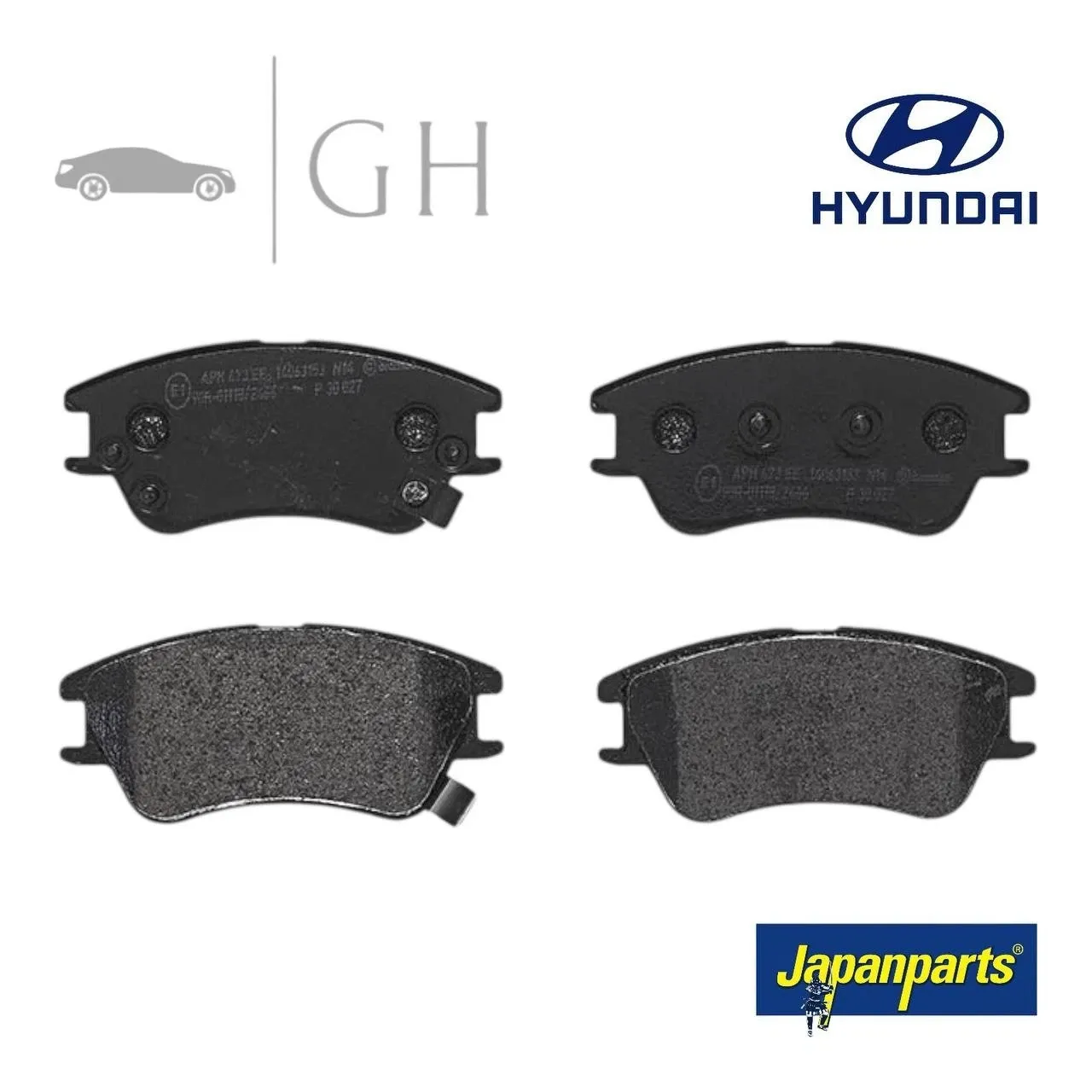 JAPANPARTS - KIT PASTIGLIE /PATTINI /PASTICCHE FRENO ANT HYUNDAI ATOS - PA-H08AF