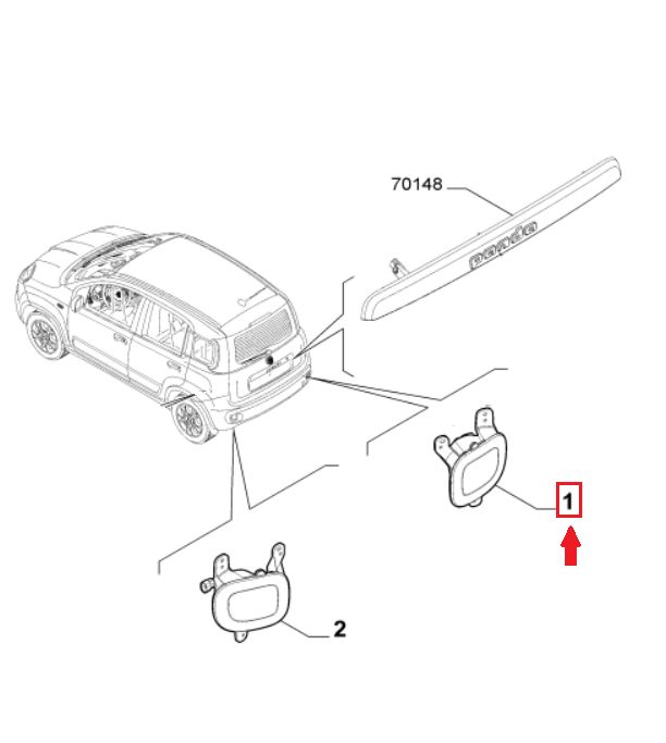 RETRONEBBIA / FANALE RETROMARCIA POST. DX FIAT PANDA 312 2015 - 51848137