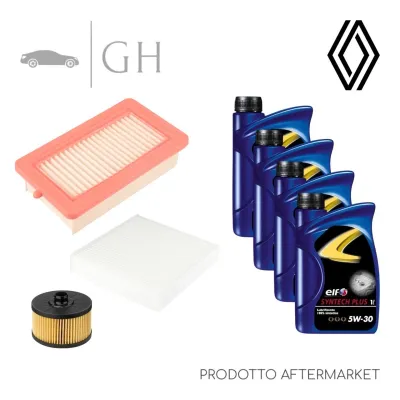 ECONOMY - KIT TAGLIANDO 3 FILTRI + 4 LT OLIO 5W30 RENAULT CAPTUR (II) 1.0 TCE