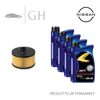 ECONOMY - KIT TAGLIANDO FILTRO OLIO + 4 LT OLIO 5W30 NISSAN MICRA (V) 1.0 B.