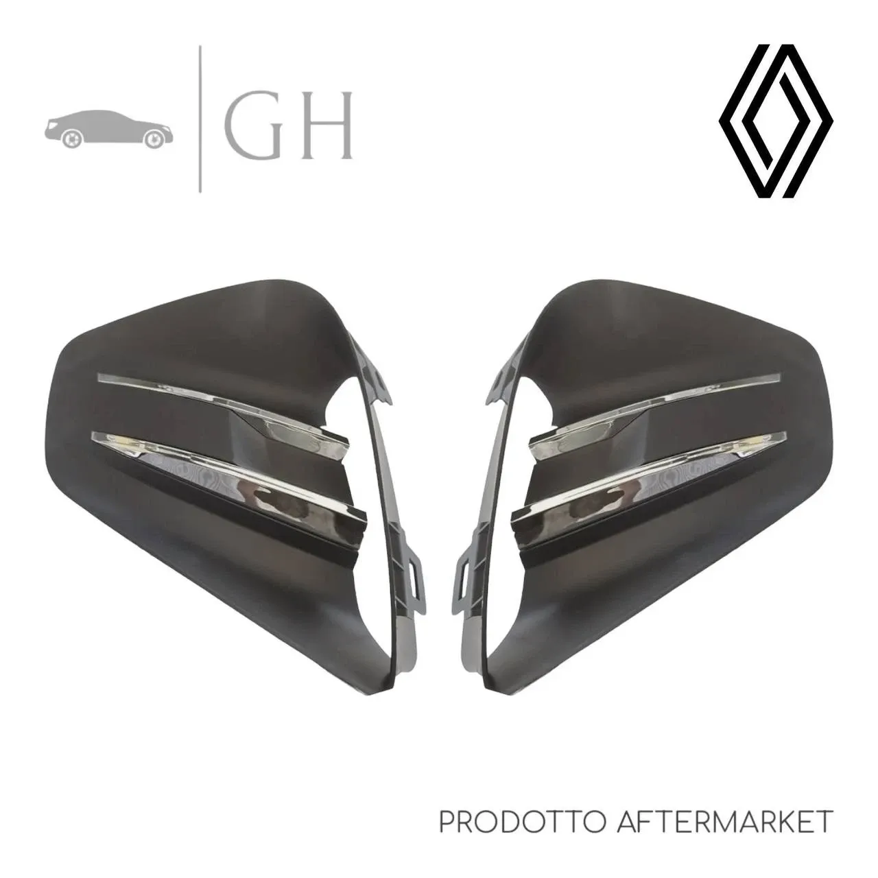SET 2 GRIGLIE / CORNICE FENDINEBBIA C/CROM. SX / DX PARAURTI ANT. RENAULT CLIO V