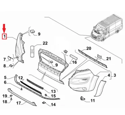 CANTONALE LATO DX PARAURTI ANT. FIAT DUCATO RESTYLING (250 / 290) - 71775720