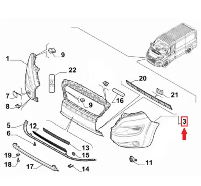 CANTONALE LATO SX PARAURTI ANT. FIAT DUCATO RESTYLING (250 / 290) - 71775724