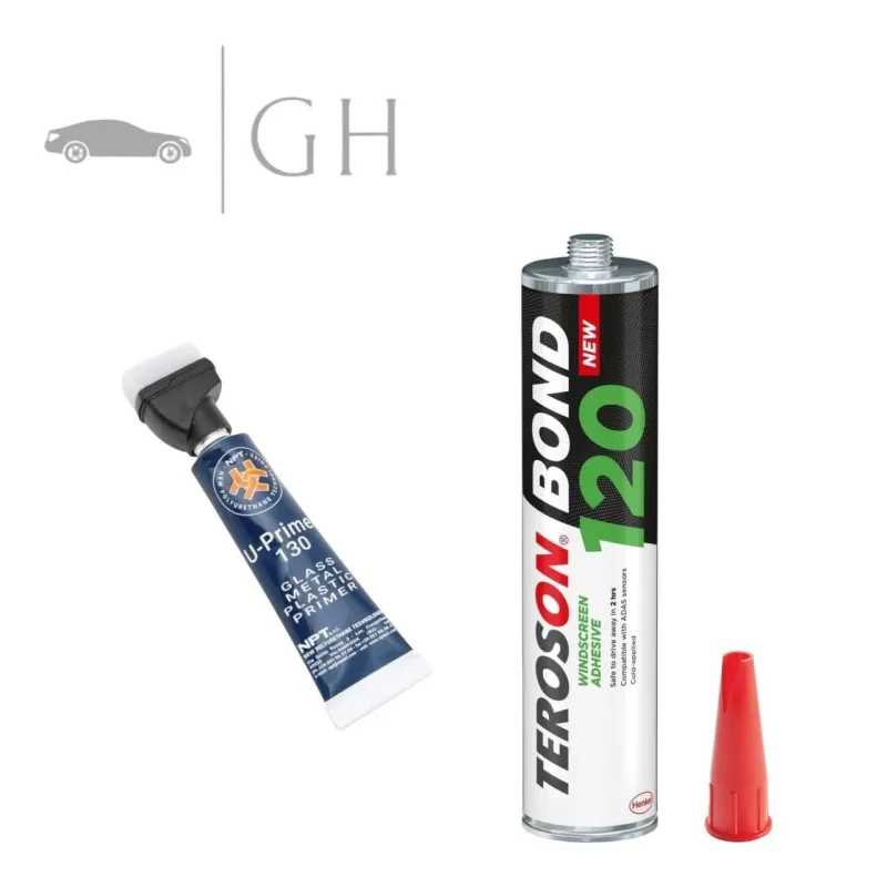 KIT / SET COLLA SILICONE SIGILLANTE ADESIVO + PRIMER PER PARABREZZA / LUNOTTO