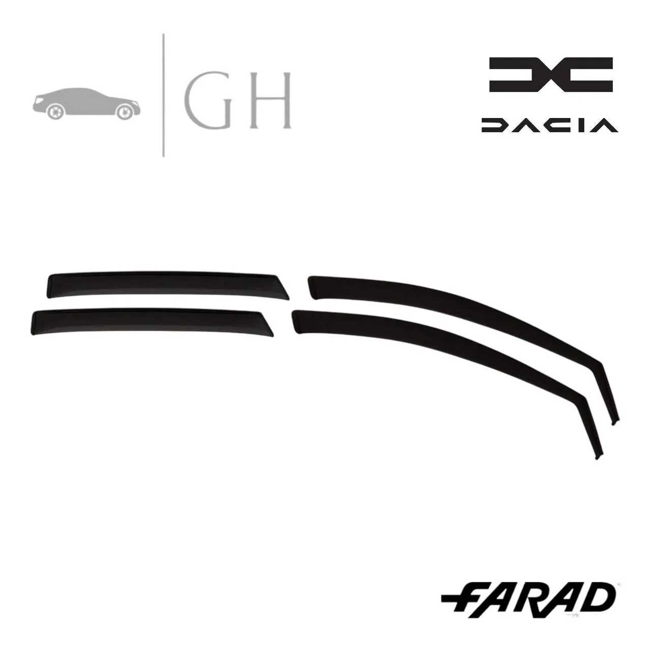 FARAD - SET 4 DEFLETTORI ARIA ANTIVENTO /ANTIPIOGGIA FUME&#39; DACIA BIGSTER
