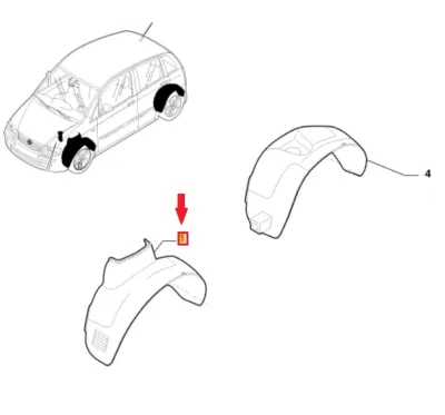 PASSARUOTA / PARASASSI / LOCARO / RIPARO ANTERIORE DX FIAT IDEA - 46844102
