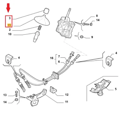 POMELLO + CUFFIA / SACCA GRIGI LEVA CAMBIO CON GHIERA FIAT PANDA 169 (II)
