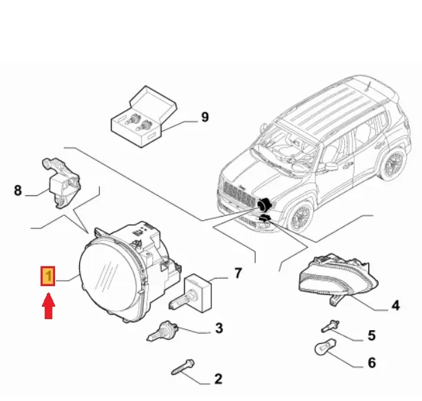 FARO / PROIETTORE / FANALE ANT. DESTRO JEEP RENEGADE - 52102753