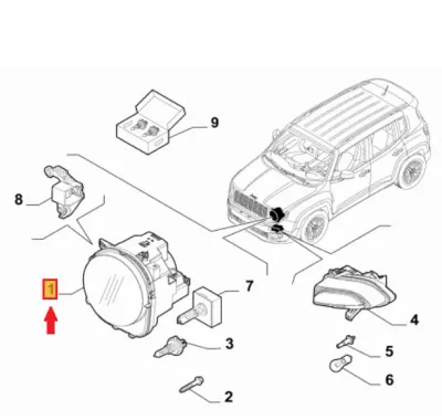 FARO / PROIETTORE / FANALE ANT. DESTRO JEEP RENEGADE - 52102753