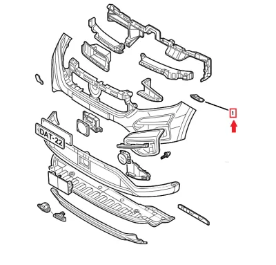 STAFFA / GUIDA / SUPPORTO LATO SX PARAURTI ANT. DACIA JOGGER - 622231198R