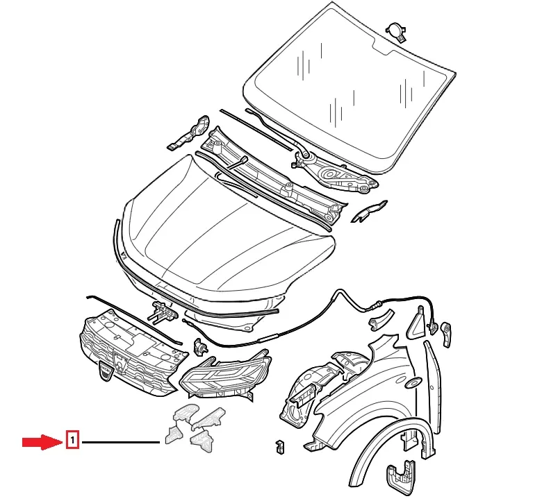 ORIGINALE - KIT SUPPORTI RIPARAZIONE FARO / PROIETTORE DX DACIA JOGGER - 260E62458R