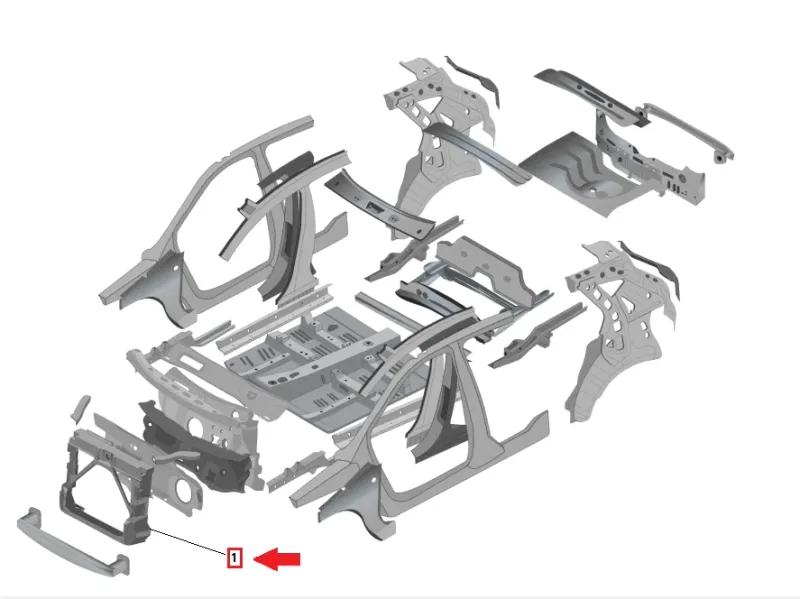 OSSATURA CALANDRA / RIVESTIMENTO FRONTALE ANT MG ZS (II) - 10225669