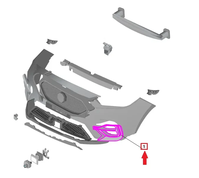 GRIGLIA / CORNICE / MASCHERINA FENDINEBBIA DX PARAURTI ANT. MG ZS II - 10665697