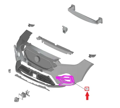 GRIGLIA / CORNICE / MASCHERINA FENDINEBBIA DX PARAURTI ANT. MG ZS II - 10665697