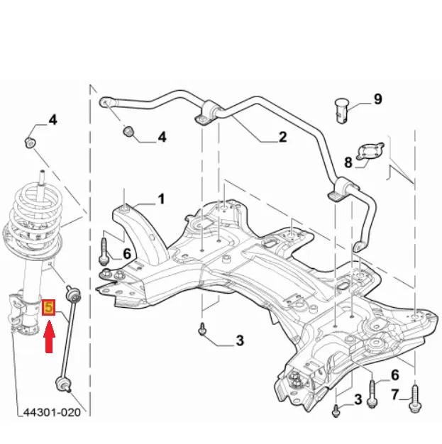 BARRA D&#39;ACCOPPIAMENTO / ASTA / BIELLETTA STABILIZZATRICE POST FIAT 500X (334) - 51939949