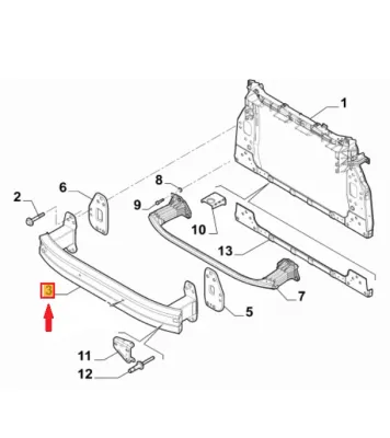 RINFORZO / TRAVERSA / STAFFONE PARAURTI ANT. JEEP RENEGADE (520) - 51958577