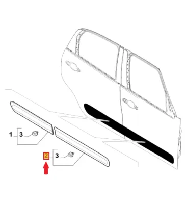 MODANATURA / FASCIA SPORTELLO ANTERIORE SX FIAT 500L (351 - 352) - 735558452