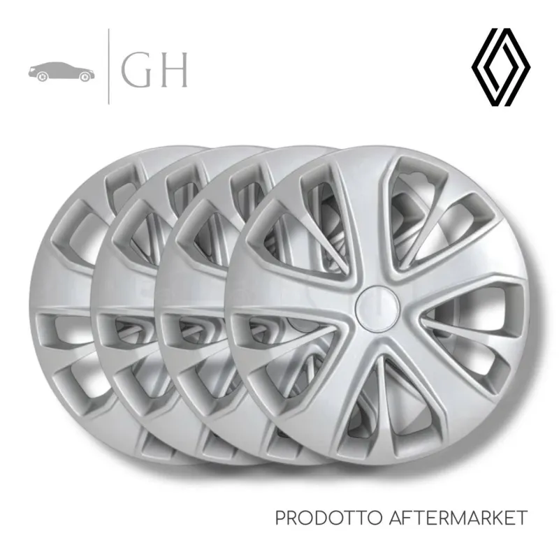 KIT 4 COPRICERCHI / COPPE / BORCHIE / PLATTO RUOTA 15&#39;&#39; RENAULT CLIO (IV)