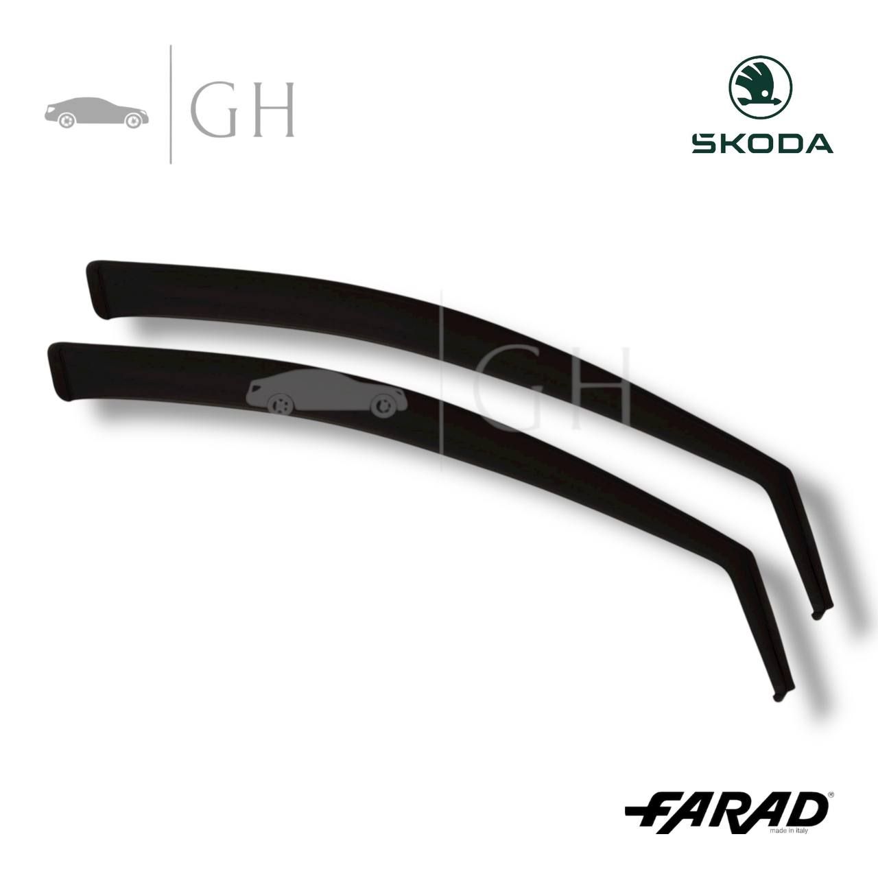 FARAD - SET 2 DEFLETTORI ARIA ANTIVENTO / ANTIPIOGGIA FUME' SKODA KAROQ 2018 - 1-14.187M