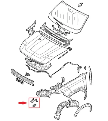 ORIGINALE - KIT SUPPORTI RIPARAZIONE FARO / PROIETTORE SX DACIA DUSTER (III) - 260E72085R
