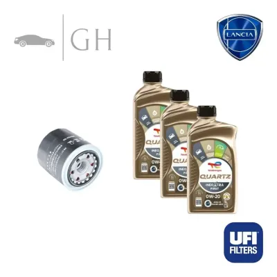 UFI - KIT TAGLIANDO FILTRO OLIO + 3 LT OLIO 0W20 LANCIA YPSILON 1.0 HYBRID 69CV