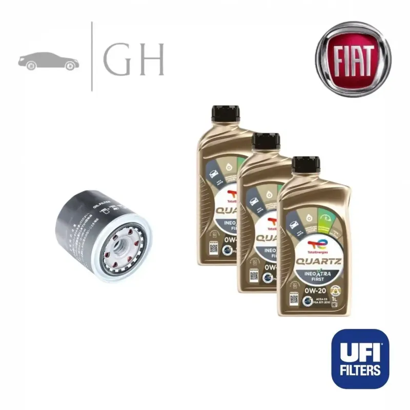 UFI - KIT TAGLIANDO FILTRO OLIO + 3 LT OLIO 0W20 FIAT PANDA 1.0 HYBRID 69CV